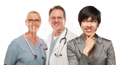 Young Multiethnic Woman and Doctors