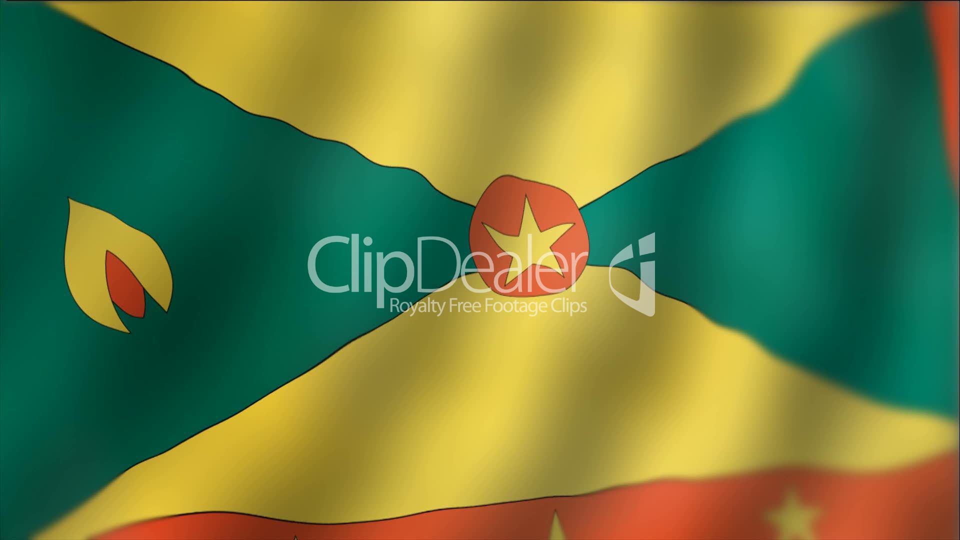 Download Grenada - waving flag detail: Royalty-free video and stock footage