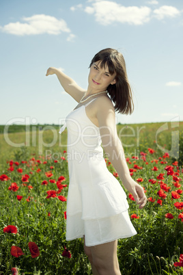 Girl posing in the middle of nature