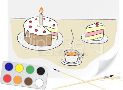 Drawing cake