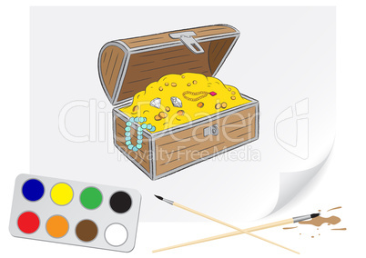 Drawing chest of treasures