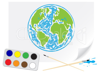 Drawing green Earth