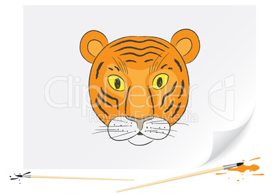 Drawing small tiger