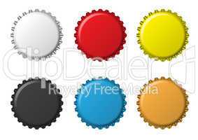 isolated colors bottlecaps