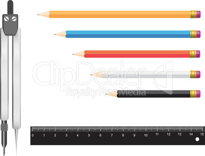Compasses pencil ruler