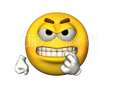 Angry emoticon with baring teeth