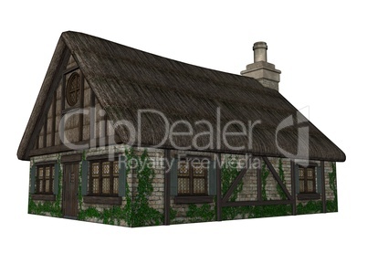 Illustration of an isolated cottage