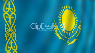 Kazakhstan - waving flag detail