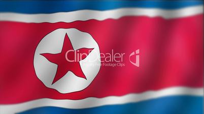 North Korea - waving flag detail