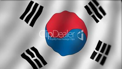 South Korea - waving flag detail