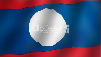 Laos - waving flag detail