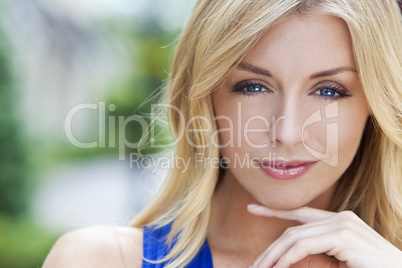 Naturally Beautiful Blond Woman With Blue Eyes