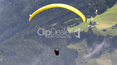 paraglider over austrian zillertal