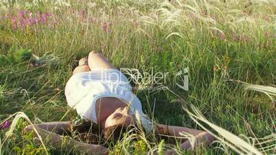 Girl resting on the nature