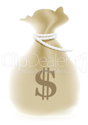 Illustration of bag full of money