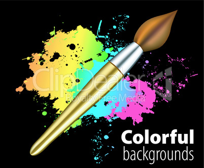 Vector brush on color background