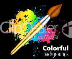Vector brush on color background