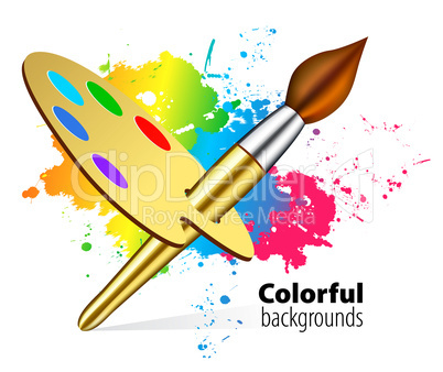 Vector brush on color background
