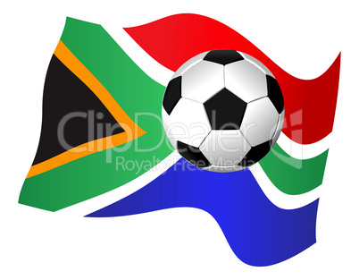 South Africa Flag & Soccer Ball