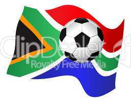 South Africa Flag & Soccer Ball