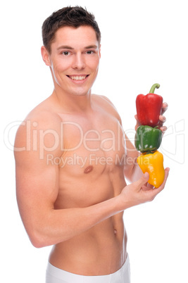 Naked man with pepper