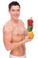 Naked man with pepper