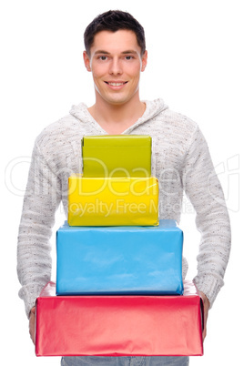 Man with presents