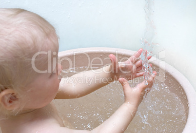 playing with water