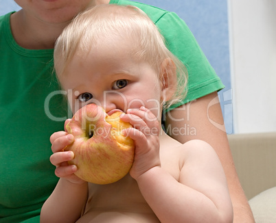 baby and apple