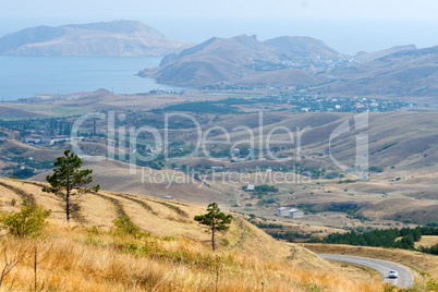 hilly coastal landscape