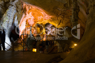 Tourists in cave