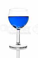 wineglass with blue liquor