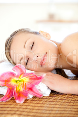 Portrait of a delighted woman having a massage
