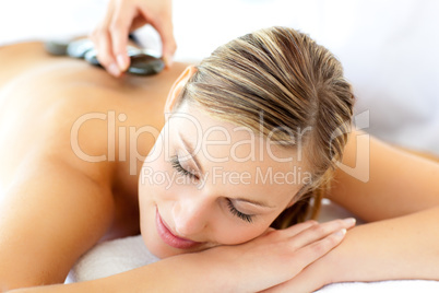 Attractive woman having a massage