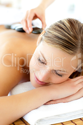 Charming woman having a massage