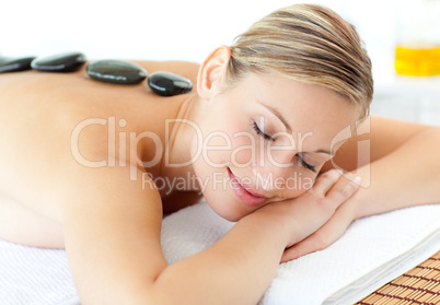 Cute woman having a massage