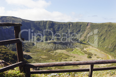 Inside of Caldeira volcano in Faial, Azores