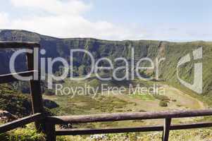 Inside of Caldeira volcano in Faial, Azores