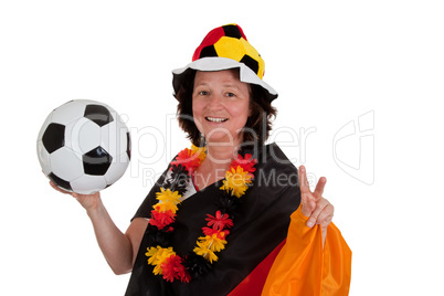 Weiblicher Fußballfan mit Ball