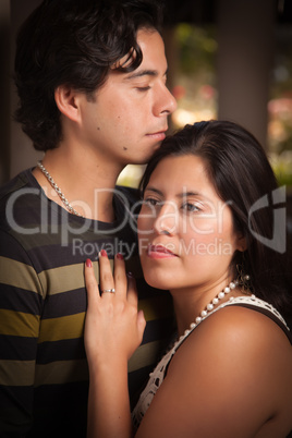 Attractive Hispanic Couple Portrait Outdoors