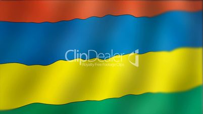 Mauritius - waving flag detail