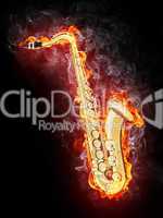 Saxophone in Flame