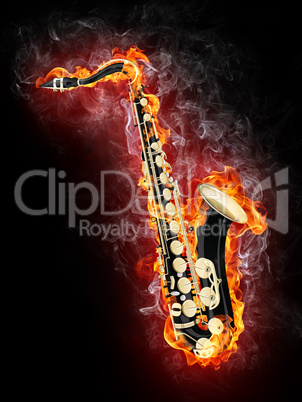 Saxophone in Flame