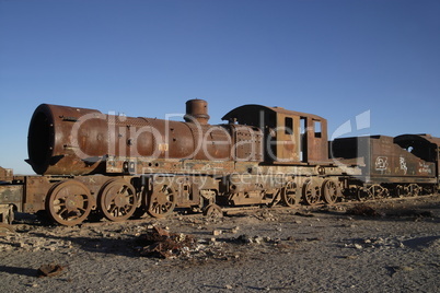 Old rusty steam engine