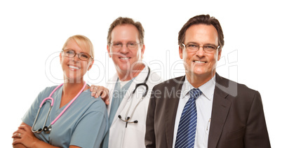 Smiling Businessman with Male and Doctor and Nurse