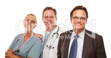 Smiling Businessman with Male and Doctor and Nurse