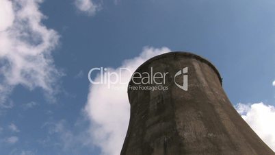 HD Bottom view of Coal burning power station Tower
