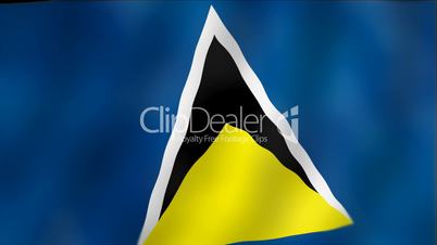 Saint Lucia - waving flag detail