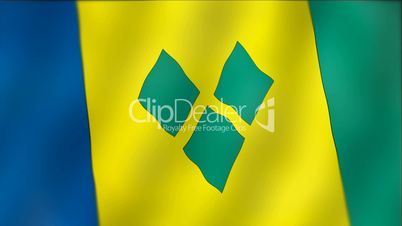 Saint Vincent and the Grenadines - waving flag detail