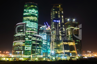 Skyscrapers at night